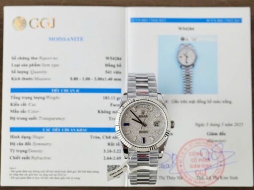 Rolex Day-Date Knock Off Watches Full Moissanite Dial Custom GM Factory 40mm - Image 2