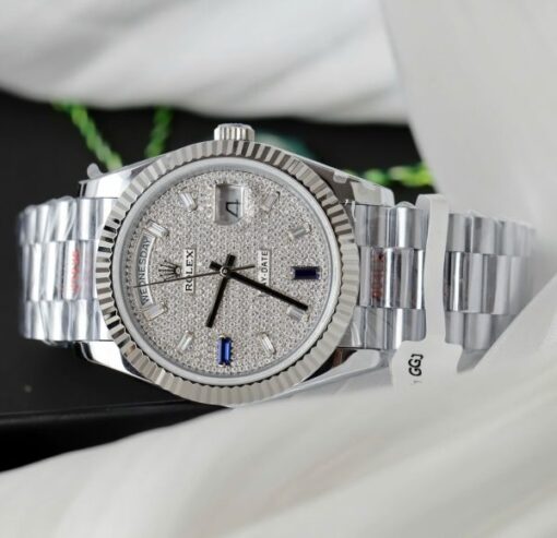 Rolex Day-Date Knock Off Watches Full Moissanite Dial Custom GM Factory 40mm - Image 4