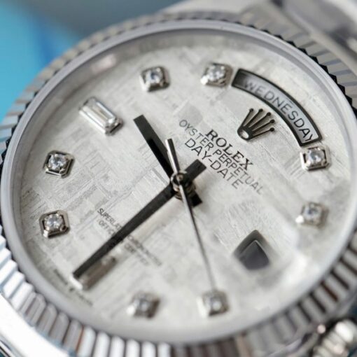 Rolex Day-Date Meteorite Dial Imitation Watches Moissanite Diamonds Custom QF Factory 36mm - Image 6