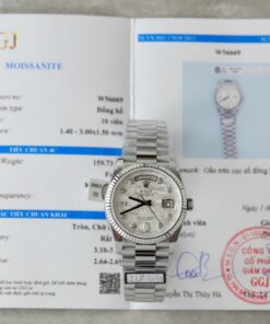 Rolex Day-Date Meteorite Dial Imitation Watches Moissanite Diamonds Custom QF Factory 36mm