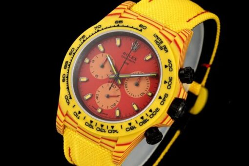 Rolex Daytona Diw Carbon Fiber Volcano Yellow Luxury Fake Watches Best Quality 40mm - Image 4