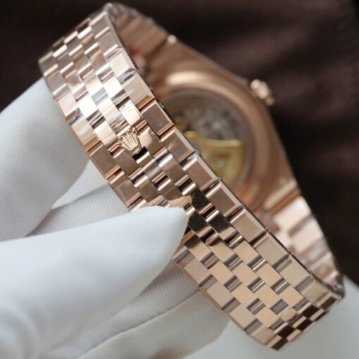 Rolex Land-Dweller 127334 White Dial Honeycomb Pattern Replica Watches Diamonds CZ Baguette Custom 40mm - Image 12