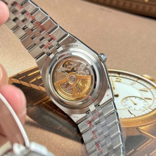 Rolex Land-Dweller 127336 Ice Blue Dial Honeycomb Pattern Replica Watches Diamonds CZ Baguette Custom 40mm - Image 10