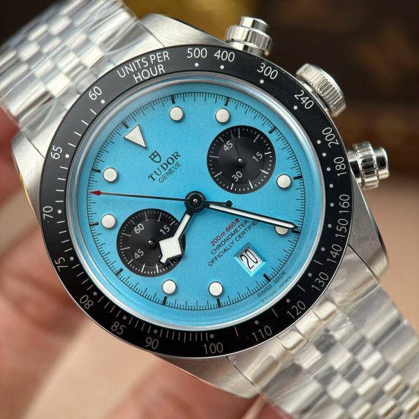 Tudor Black Bay Chronograph Best Copies Watches Tiffany Dial Metal Wire ZF Factory 41mm - Image 5