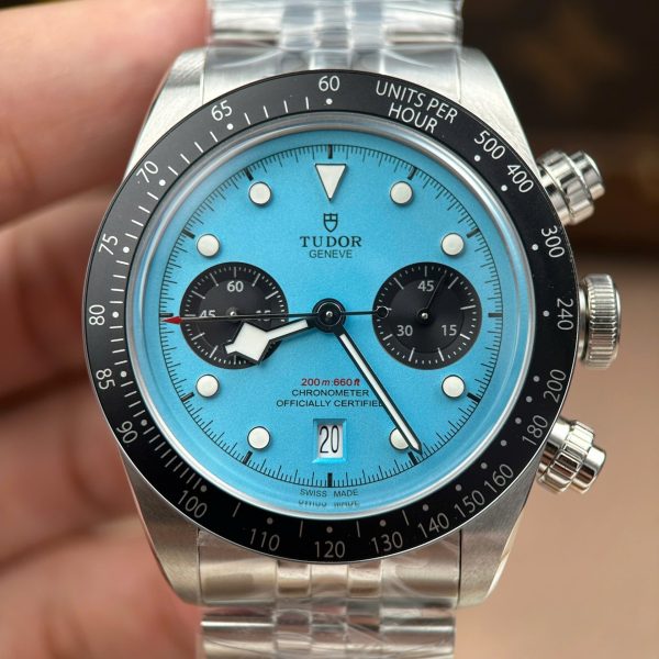 Tudor Black Bay Chronograph Best Copies Watches Tiffany Dial Metal Wire ZF Factory 41mm - Image 4