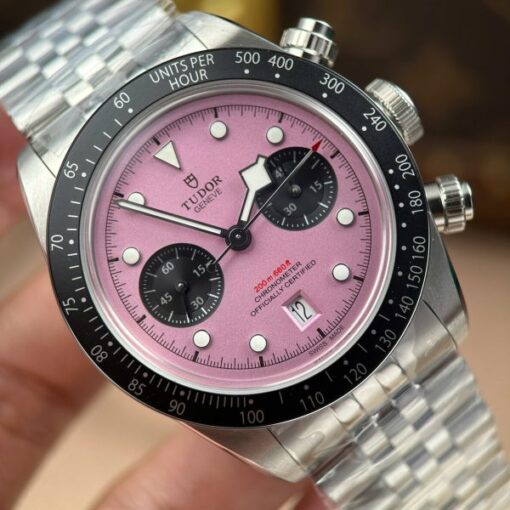 Tudor Black Bay Chronograph Copies Watches Pink Dial Metal Wire ZF Factory 41mm - Image 4