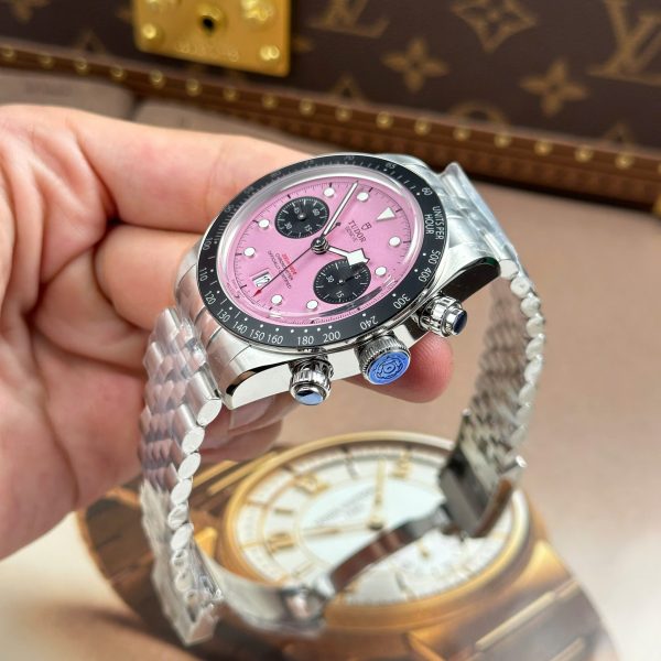 Tudor Black Bay Chronograph Copies Watches Pink Dial Metal Wire ZF Factory 41mm - Image 6