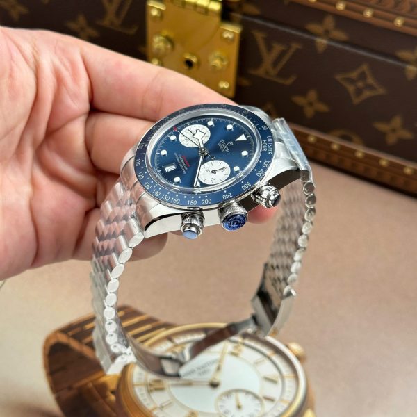 Tudor Black Bay Chronograph Replica Watches Blue Dial Metal Wire ZF Factory 41mm - Image 9