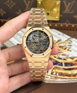 Alternative view of Audemars Piguet Imitation Watches Royal Oak Jumbo Extra-thin Openworked 16204 Skeleton Dial Rose Gold ZF Factory 39mm