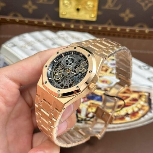 Audemars Piguet Imitation Watches Royal Oak Jumbo Extra-thin Openworked 16204 Skeleton Dial Rose Gold ZF Factory 39mm - Image 6