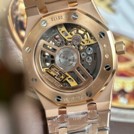 Audemars Piguet Imitation Watches Royal Oak Jumbo Extra-thin Openworked 16204 Skeleton Dial Rose Gold ZF Factory 39mm - Image 13