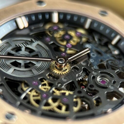 Audemars Piguet Imitation Watches Royal Oak Jumbo Extra-thin Openworked 16204 Skeleton Dial Rose Gold ZF Factory 39mm - Image 7