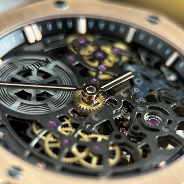 Audemars Piguet Imitation Watches Royal Oak Jumbo Extra-thin Openworked 16204 Skeleton Dial Rose Gold ZF Factory 39mm - Image 7