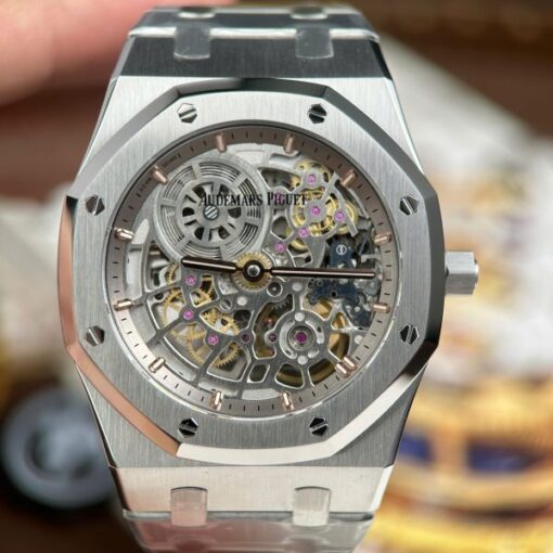 Audemars Piguet Replica Watches Royal Oak Jumbo Extra-thin Openworked 16204 Skeleton Dial ZF Factory 39mm - Image 4