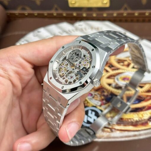 Audemars Piguet Replica Watches Royal Oak Jumbo Extra-thin Openworked 16204 Skeleton Dial ZF Factory 39mm - Image 10