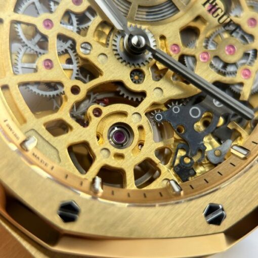 Audemars Piguet Knock Off Watches Royal Oak Jumbo Extra-thin Openworked 16204 Skeleton Dial Yellow ZF Factory 39mm - Image 10