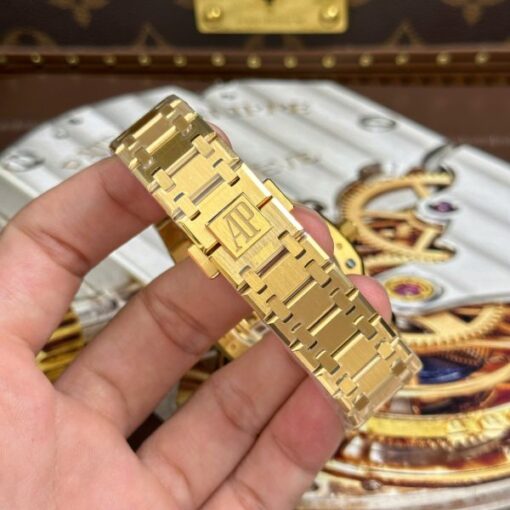 Audemars Piguet Knock Off Watches Royal Oak Jumbo Extra-thin Openworked 16204 Skeleton Dial Yellow ZF Factory 39mm - Image 15