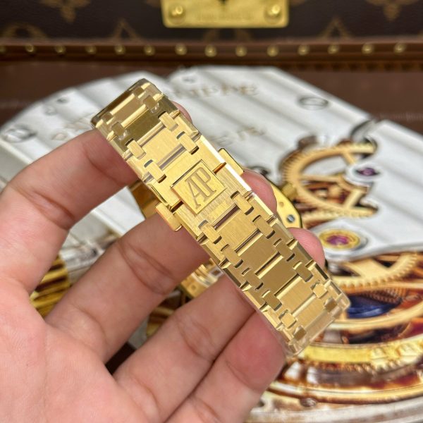 Audemars Piguet Knock Off Watches Royal Oak Jumbo Extra-thin Openworked 16204 Skeleton Dial Yellow ZF Factory 39mm - Image 15