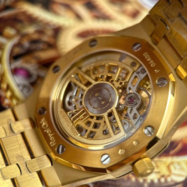 Audemars Piguet Knock Off Watches Royal Oak Jumbo Extra-thin Openworked 16204 Skeleton Dial Yellow ZF Factory 39mm - Image 12