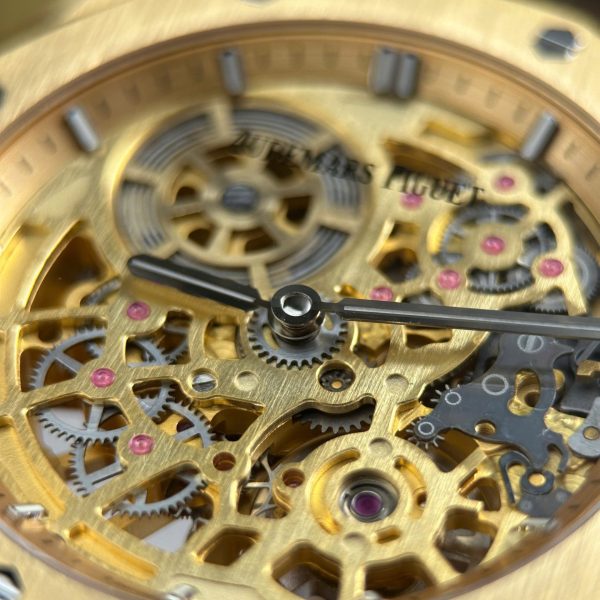 Audemars Piguet Knock Off Watches Royal Oak Jumbo Extra-thin Openworked 16204 Skeleton Dial Yellow ZF Factory 39mm - Image 8