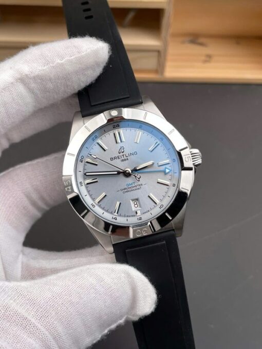 Breitling Chronomat P32398101C1S1 Replica Watches Gray Dial Rubber Strap 40mm - Image 3