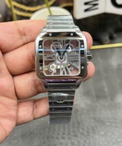 Alternative view of Cartier Santos CRWHSA0015 Replica Watches Skeleton Dial Metal Wire THB Factory 39.8mm