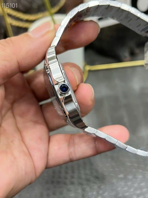 Cartier Santos CRWHSA0015 Replica Watches Skeleton Dial Metal Wire THB Factory 39.8mm - Image 7