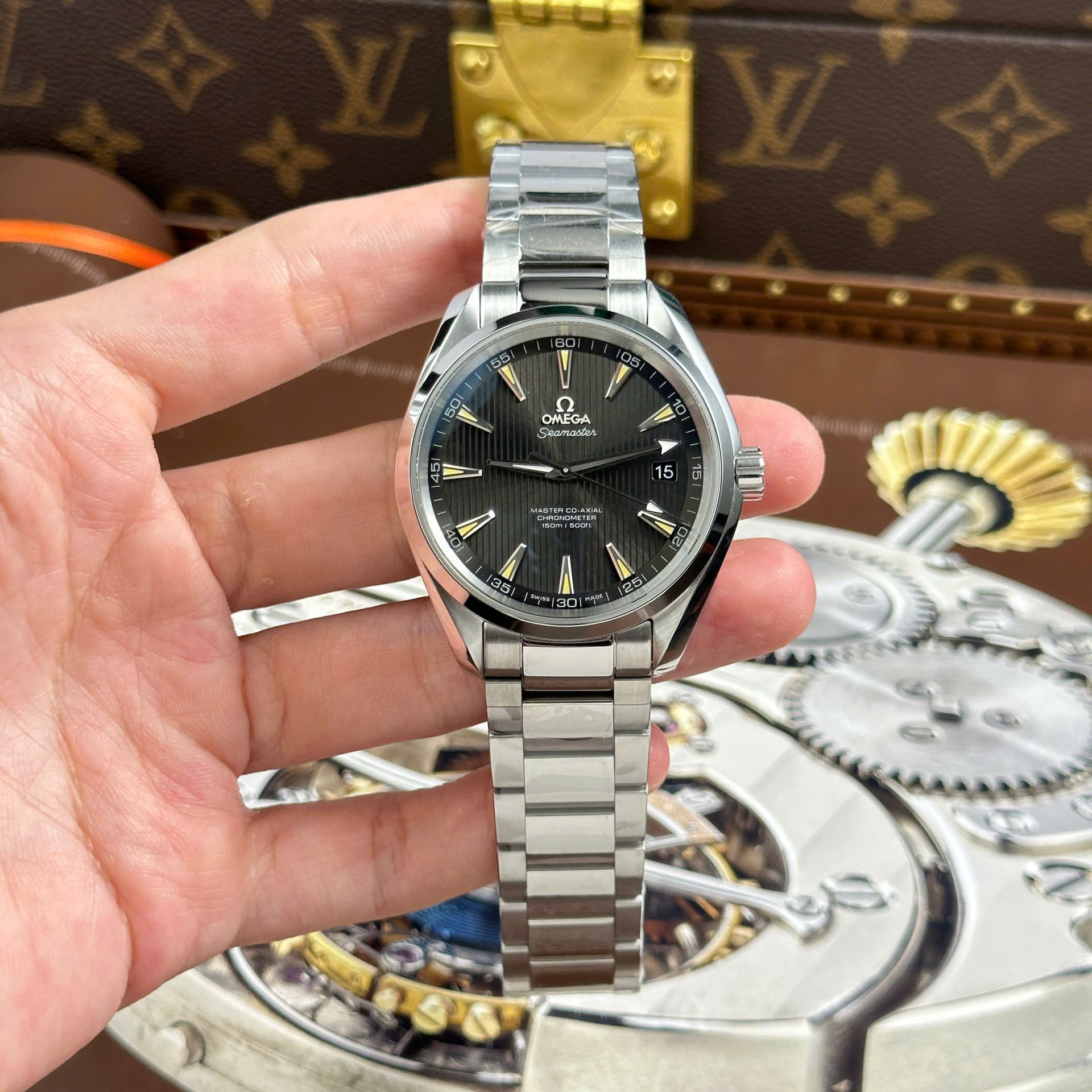 Omega Seamaster Aqua Terra 150M Luxury Fake Watches Green Dial Metal Wire VS Factory 41mm