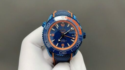 Omega Seamaster Planet Ocean Replica Watches Blue Dial Rubber Strap VS Factory 45.5mm - Image 3