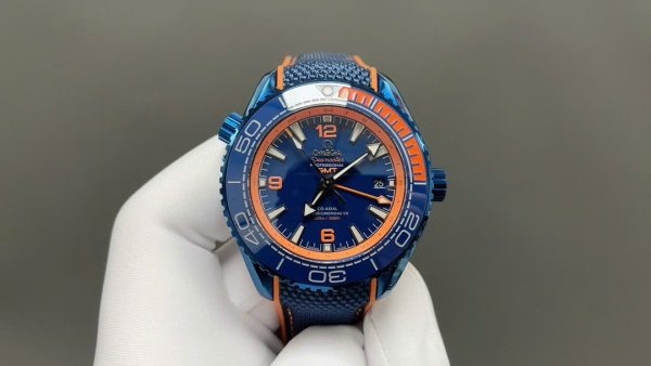 Omega Seamaster Planet Ocean Replica Watches Blue Dial Rubber Strap VS Factory 45.5mm - Image 3