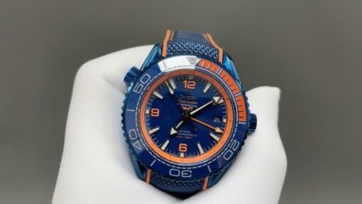 Omega Seamaster Planet Ocean Replica Watches Blue Dial Rubber Strap VS Factory 45.5mm - Image 4