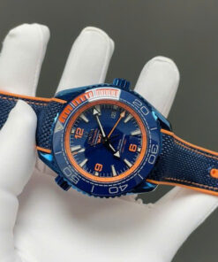 Omega Seamaster Planet Ocean Replica Watches Blue Dial Rubber Strap VS Factory 45.5mm