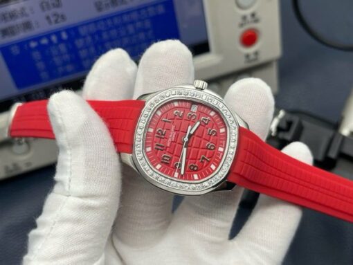 Patek Philippe Aquanaut 5268G Knock Off Watches Red Dial Rubber Strap PPF Factory 38,8mm - Image 5