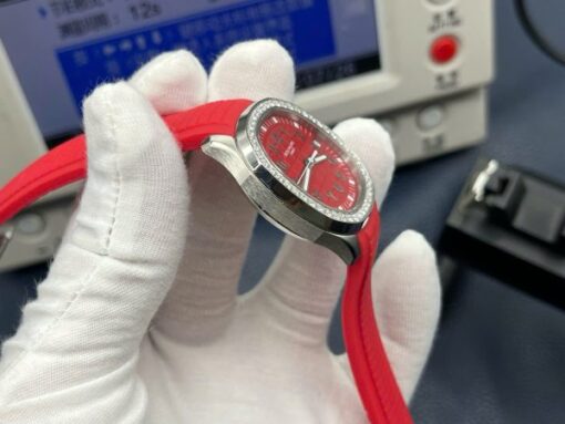 Patek Philippe Aquanaut 5268G Knock Off Watches Red Dial Rubber Strap PPF Factory 38,8mm - Image 7
