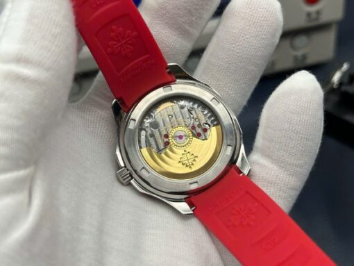 Patek Philippe Aquanaut 5268G Knock Off Watches Red Dial Rubber Strap PPF Factory 38,8mm - Image 8