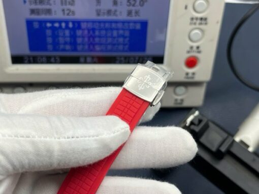 Patek Philippe Aquanaut 5268G Knock Off Watches Red Dial Rubber Strap PPF Factory 38,8mm - Image 9