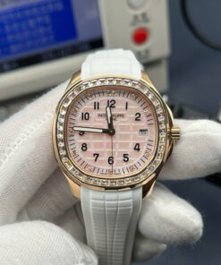 Patek Philippe Aquanaut 5268R Replica Watches White Rubber Strap Automatic Movement PPF Factory 38,8mm