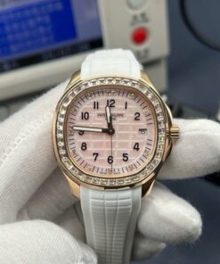 Alternative view of Patek Philippe Aquanaut 5268R Replica Watches White Rubber Strap Automatic Movement PPF Factory 38,8mm