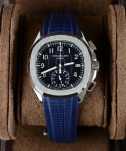Patek Philippe Aquanaut 5968G Replica Watches Blue Dial Rubber Strap 42.2mm