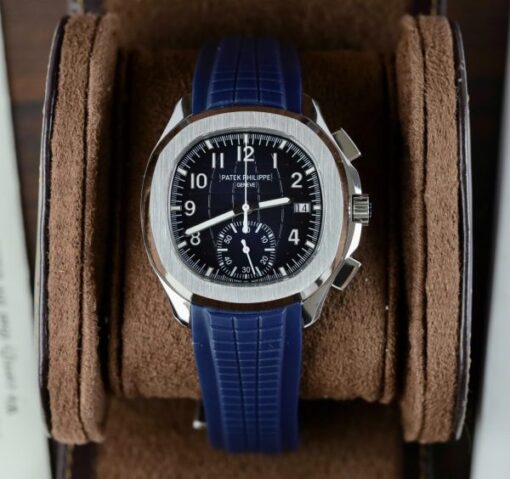 Patek Philippe Aquanaut 5968G Replica Watches Blue Dial Rubber Strap 42.2mm - Image 2