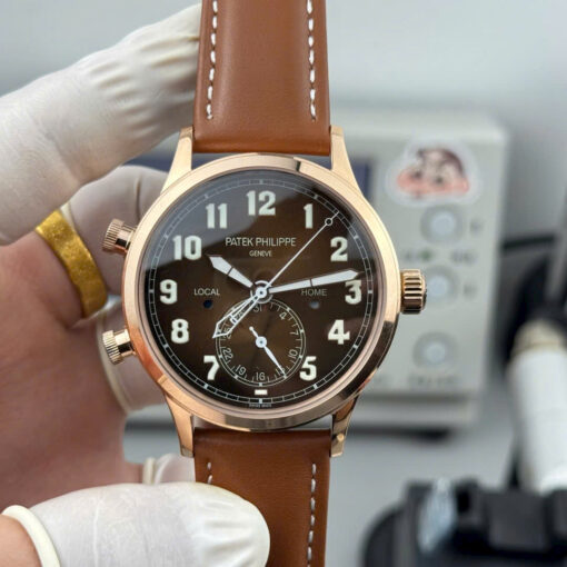 Patek Philippe Best Replica Watches Calatrava Pilot Travel Time 5524R Brown Dial Leather Strap 42mm