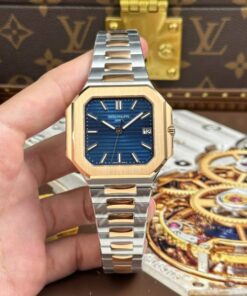 Alternative view of Patek Philippe Cubitus 5821 Demi Rose Gold Replica Watches Blue Dial Automatic Movement 45mm