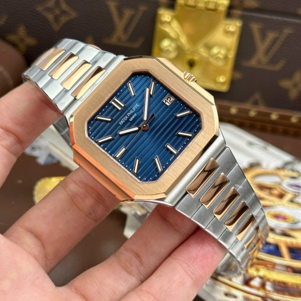 Patek Philippe Cubitus 5821 Demi Rose Gold Replica Watches Blue Dial Automatic Movement 45mm - Image 3