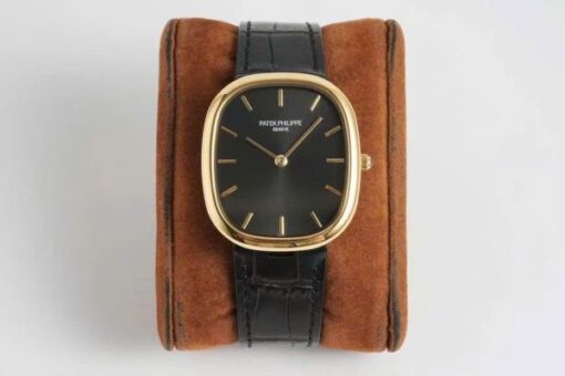 Patek Philippe Ellipse 5738R Replica Watches Black Dial Leather Strap 34x39mm - Image 2