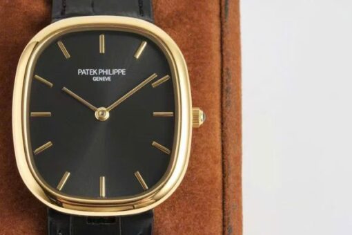 Patek Philippe Ellipse 5738R Replica Watches Black Dial Leather Strap 34x39mm - Image 5