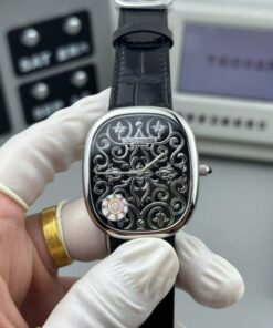 Alternative view of Patek Philippe Golden Ellipse 5738 Grand Feu Black Enamel Replica Watches OM Factory 34,5×39,5mm