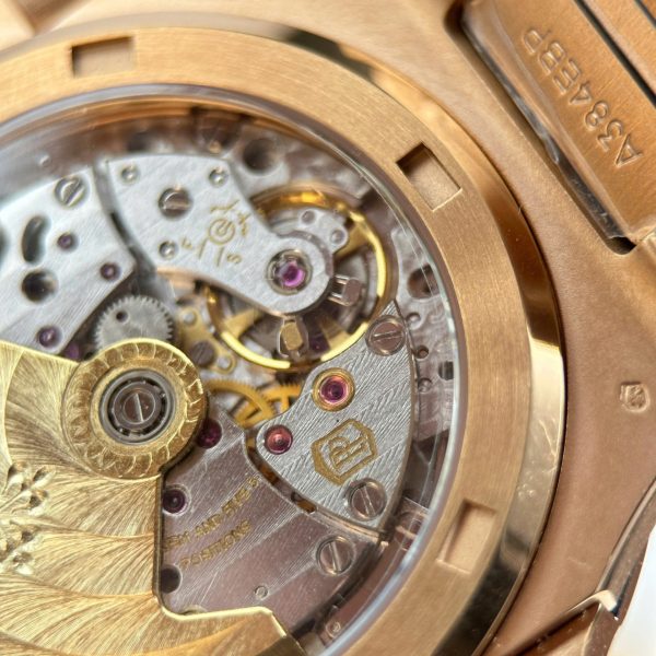 Patek Philippe Nautilus 5711 Rose Gold Replica Watches Brown Dial Metal Wire BBF Factory 40mm - Image 11
