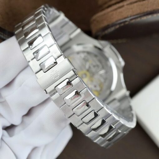 Patek Philippe Nautilus 5723 Gray Dial Replica Watches Diamonds Moissanite Baguette Custom 40mm - Image 10