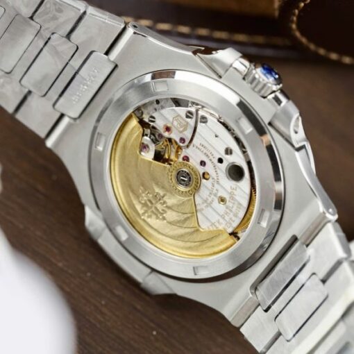 Patek Philippe Nautilus 5723 Gray Dial Replica Watches Diamonds Moissanite Baguette Custom 40mm - Image 9