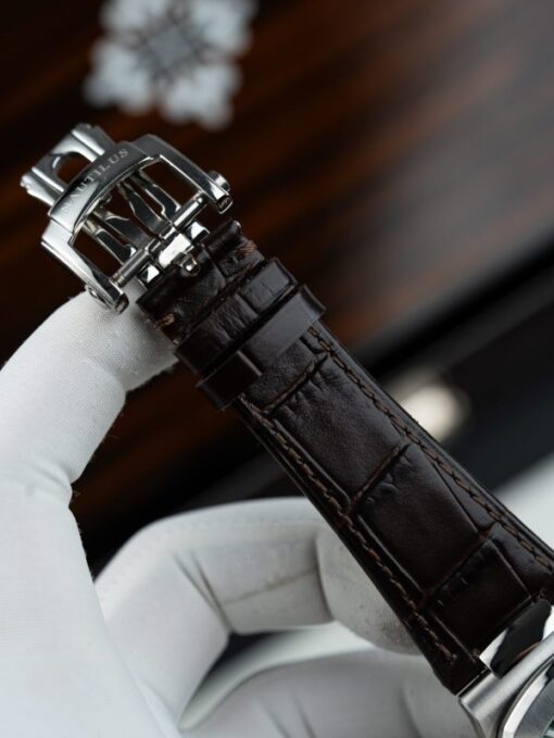 Patek Philippe Nautilus 5740 Knock Off Watches Gray Dial Automatic Movement Leather Strap 40mm - Image 15